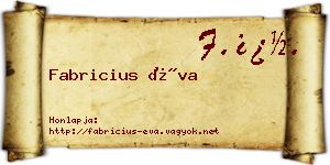 Fabricius Éva névjegykártya