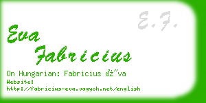 eva fabricius business card